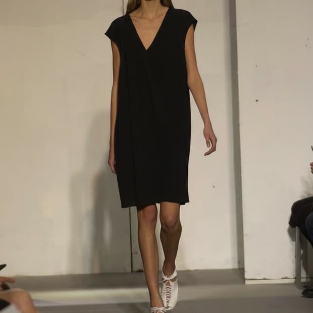 헬무트 랭 비대칭 드레이프 원피스