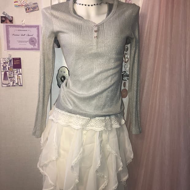 silver fairy lace top