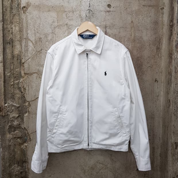폴로 랄프로렌 클래식 화이트 남성 집업 점퍼 M사이즈