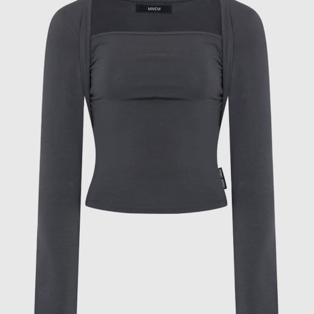 므넴 볼레로 셔링 탑 차콜