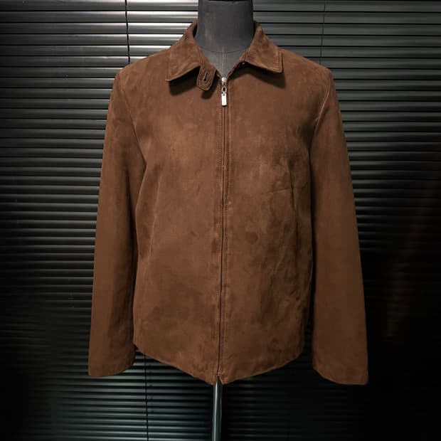 FULLSEED 밀라노 브라운 갈색 스웨이드 세무 레더 가죽 코치 자켓 