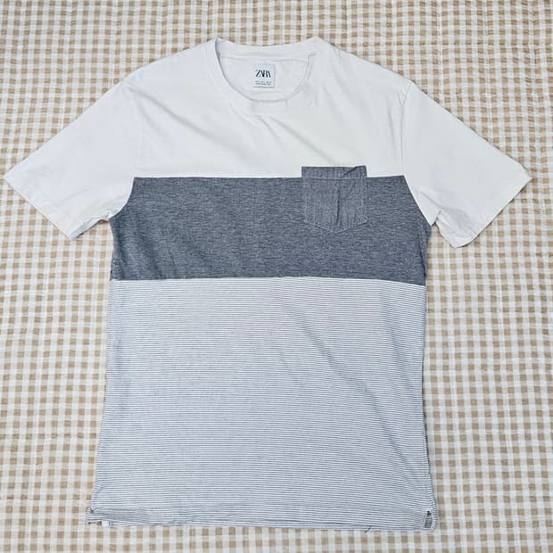 ZARA 반소매 포켓 면티 남자100