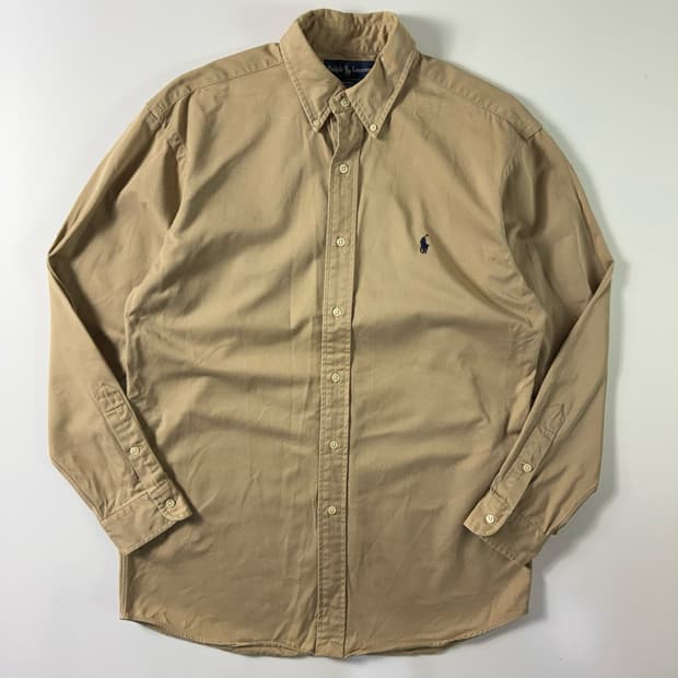 Polo  폴로 랄프로렌 자수 코튼 베이지 셔츠 