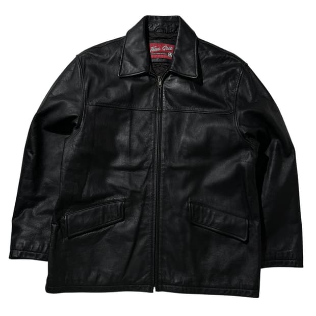 True Grit 레더 싱글 자켓 블랙
