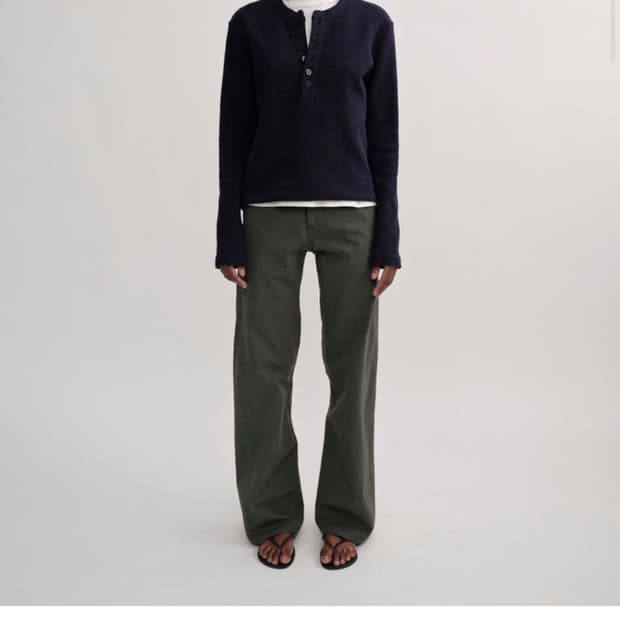 [2] Colorcolour 컬러컬러 버튼 헨리넥 navy 새상품