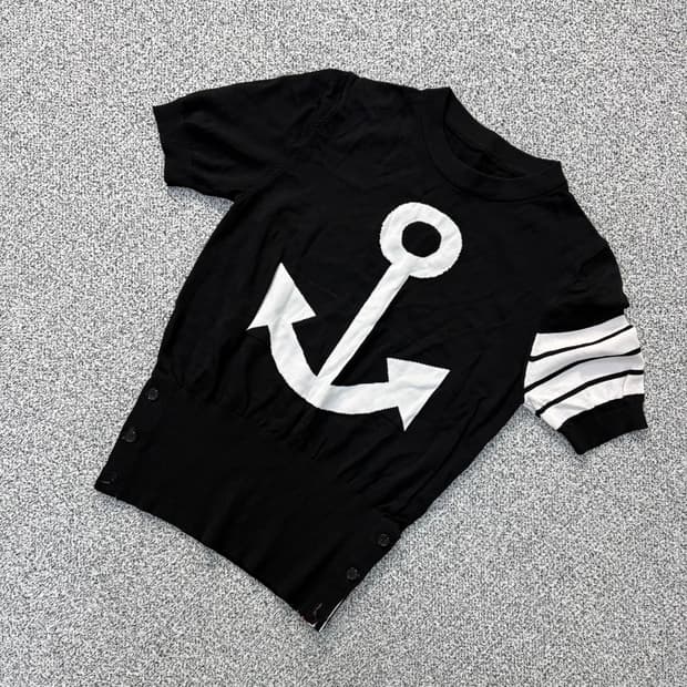 실측확인 빈티지 여성 레이온 반팔 니트 0414J