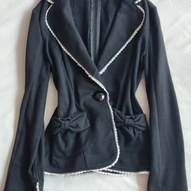 빈티지 갸루 공겜여주 블랙 레이스 자켓