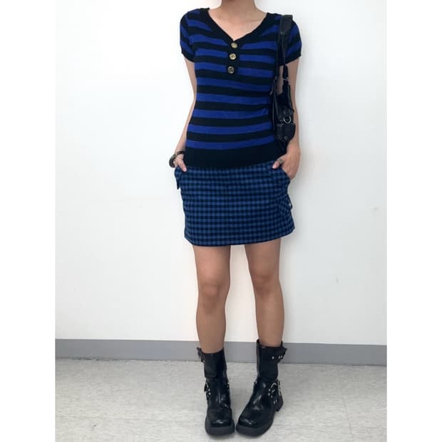빈티지 빈폴 체크 스커트