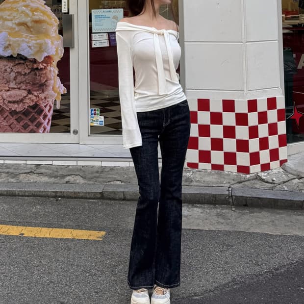 카인다미 골반 볼륨업 생지 기모 부츠컷 데님 s