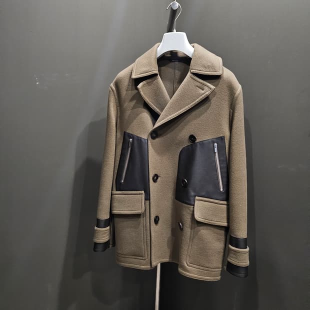 에르메스 캐시미어 램스킨 트리밍 피 코트