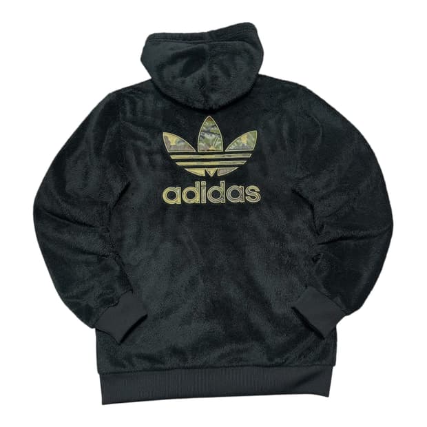 ✨ (바배) 아디다스 카모 빅로고 퍼 후드 집업 