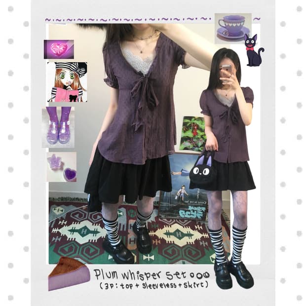 plum whisper set (3ps)