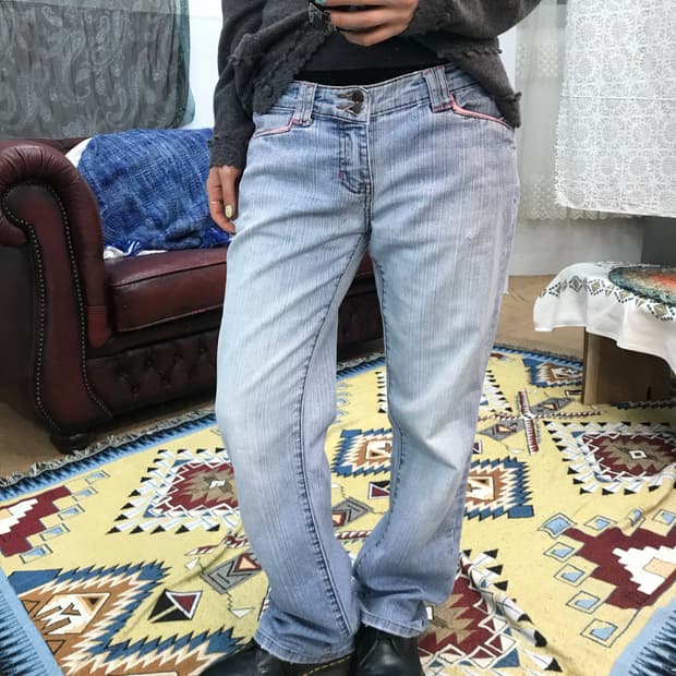 아베크롬비 여성 연청 데님팬츠 