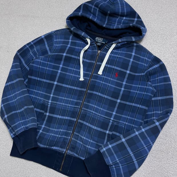 폴로 체크 후드 자켓