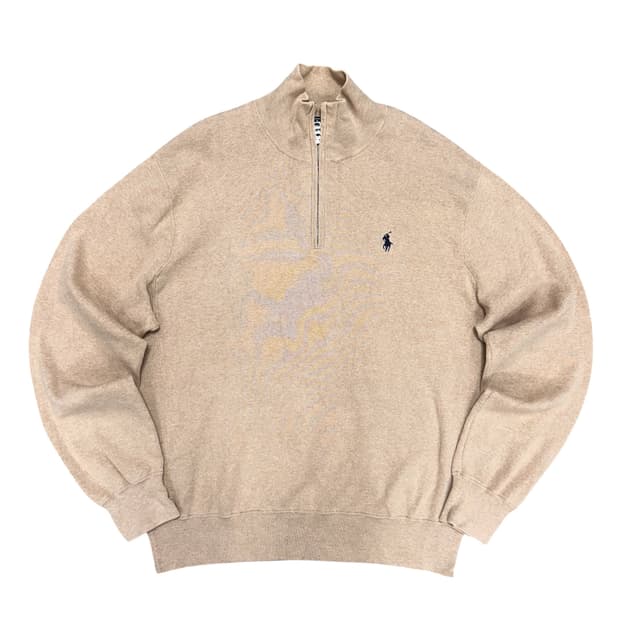 폴로 하프집업 베이지 니트(XL)