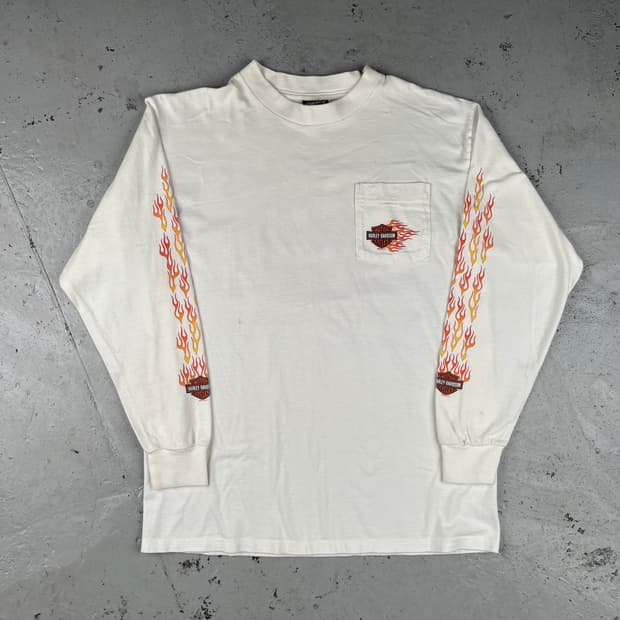 빈티지 할리데이비슨 라스베가스 플레임 포켓 롱슬리브