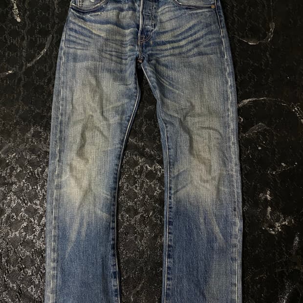 (Levi’s 501)Denim Crack Washed Pants