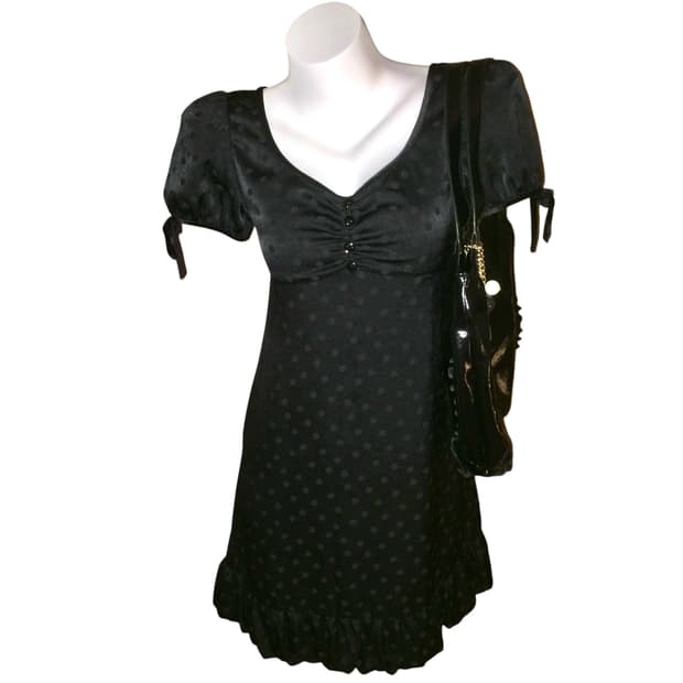 도트 벨벳 리본 벌룬 원피스 갸루 y2k