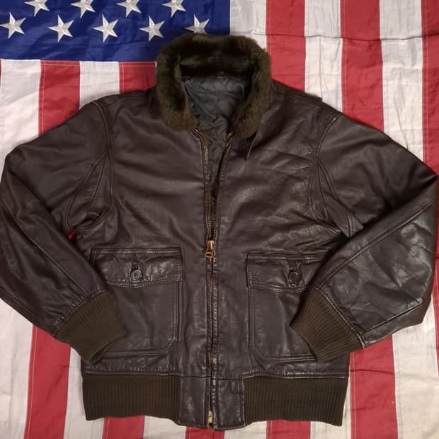 빈티지 미해군 TYPE 리얼레더 G-1 항공점퍼