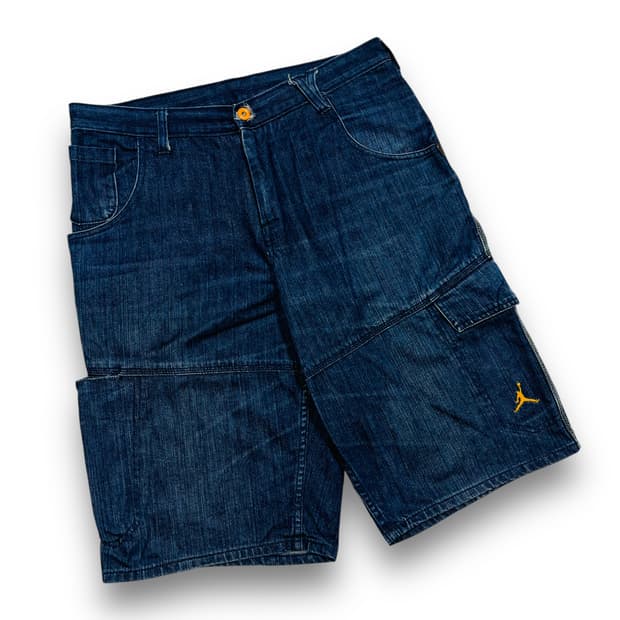 나이키 조던 2008s 올드스쿨 백 자수 데님 하프팬츠