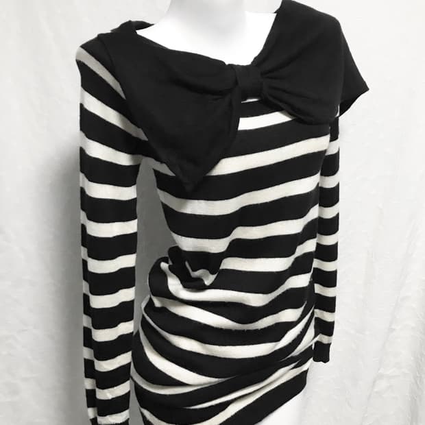 빈티지 lanvin 아카이브 리본 스트라이프 니트 원피스 탑