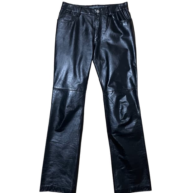 올드갭 레더 플레어 팬츠