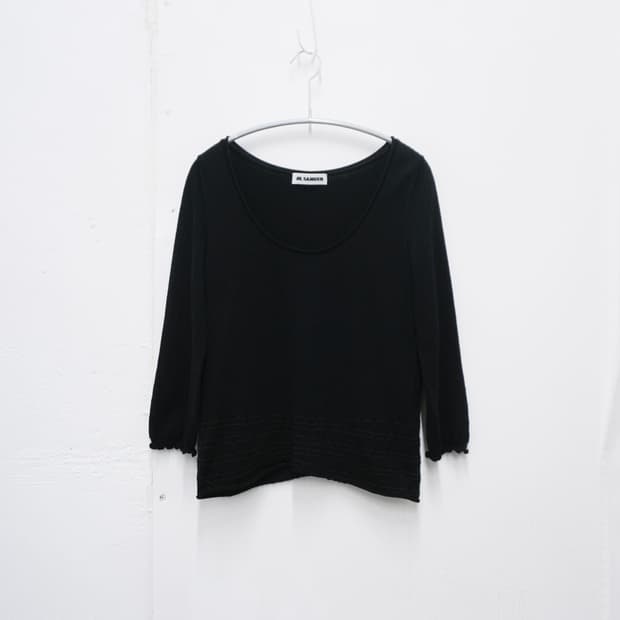JIL SANDER wool silk blend knit top