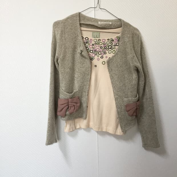vintage ribbon hook cardigan