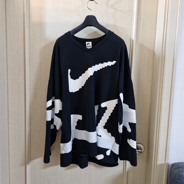 나이키 NSW 클럽 하키 저지 블랙 화이트  아시아 L