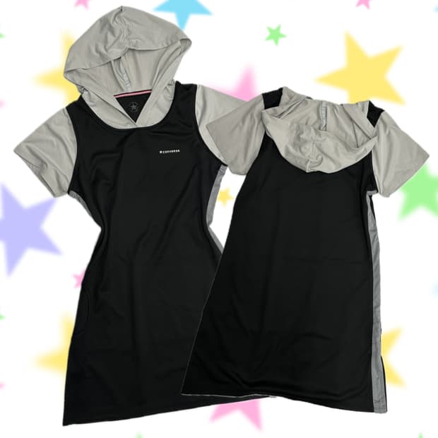 ⭐️재팬 컨버스 스포티 슬림 미니원피스 ⭐️고프코어 데코라 스트릿 빈티지