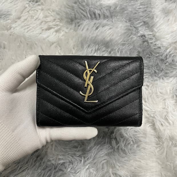 입생로랑 마틀라세 엔벨로프 중지갑 블랙 [os]