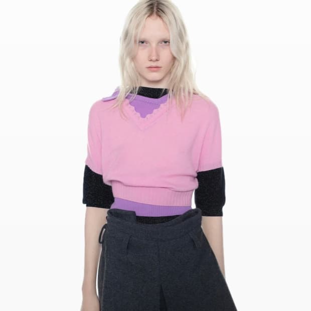 [S]어거스트 바론 All-in 25fw TRIPLE 레이어트 니트/핑크