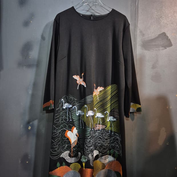 간절기 자수 원피스  77 88