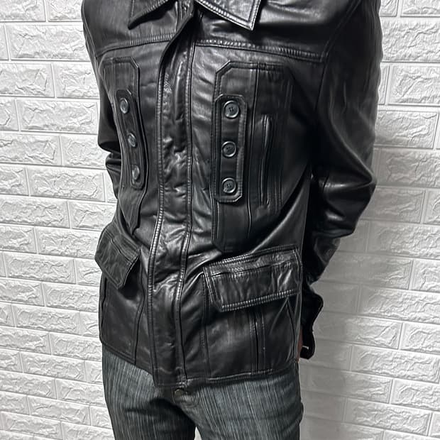 더블 커프스 램스킨 자켓