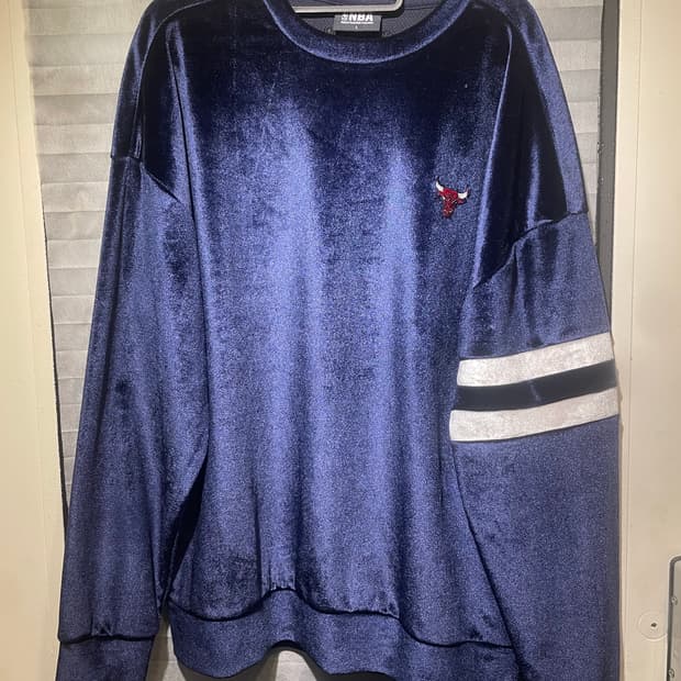 NBA 벨벳 맨투맨 티셔츠 네이비 L