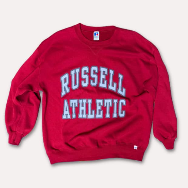 90s Russell Athletics 러셀 로고 스웻
