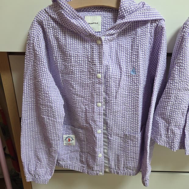 빈폴 키즈 보라색 체크무늬 셋업