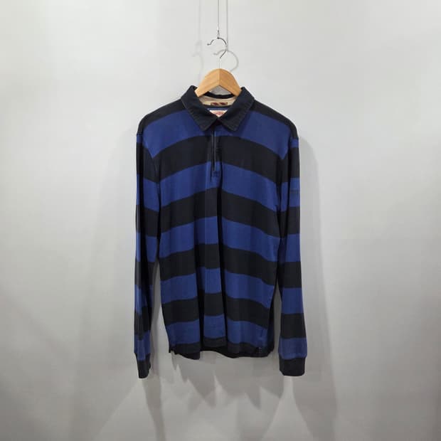 브룩스브라더스 스트라이프 코튼 카라 롱슬리브 L