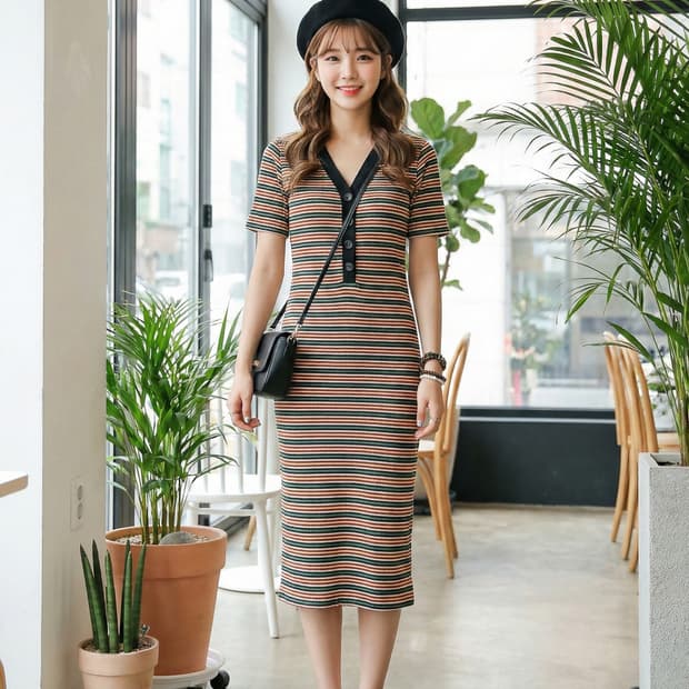 자라 샤스커트 몸매보정 롱 원피스_L