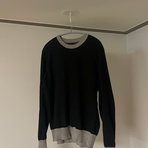17ss 마르지엘라 래더패치 블랙 그레이 투톤 니트
