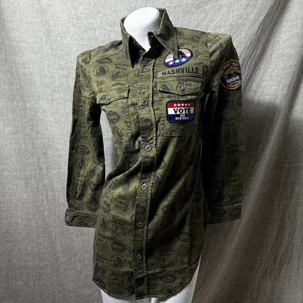 히스테릭글래머 밀리터리 패치 셔츠