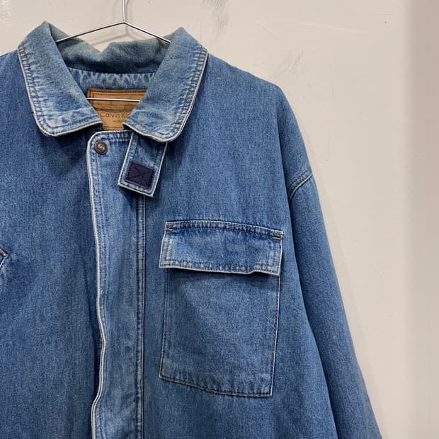 캘빈클라인 클래식 데님 워크 하프자켓