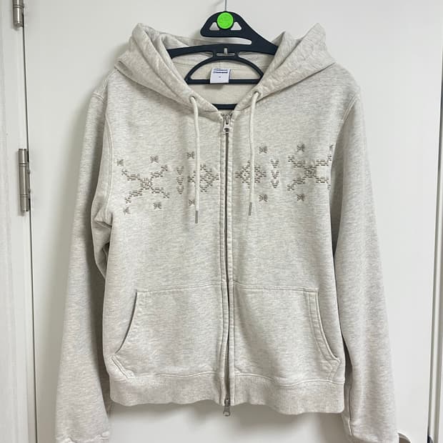 더콜디스트모먼트 노르딕 자수 후드집업 M