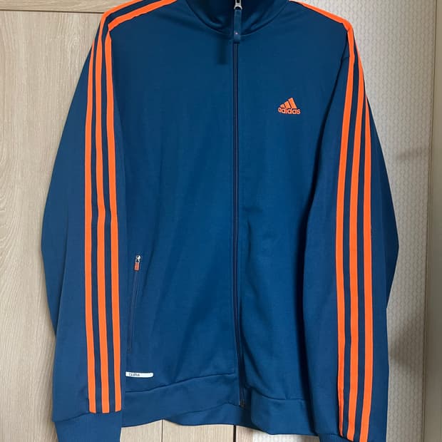 아디다스 블루 오렌지 져지 트랙탑