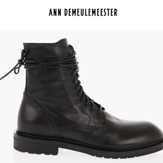 ANN DEMEULMEESTER 블랙 가죽 워커 부츠 새제품