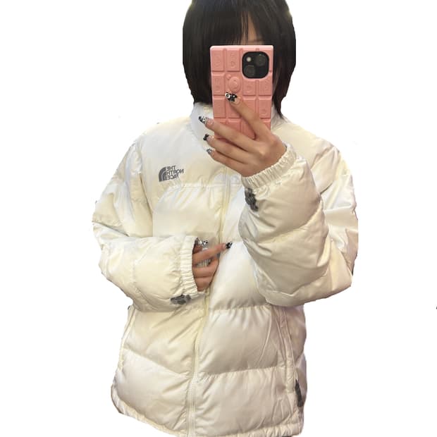 노스페이스 화이트 다운 패딩 자켓
