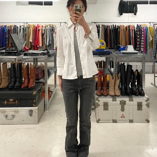 BURBERRY white shirt 버버리 테이핑 셔츠