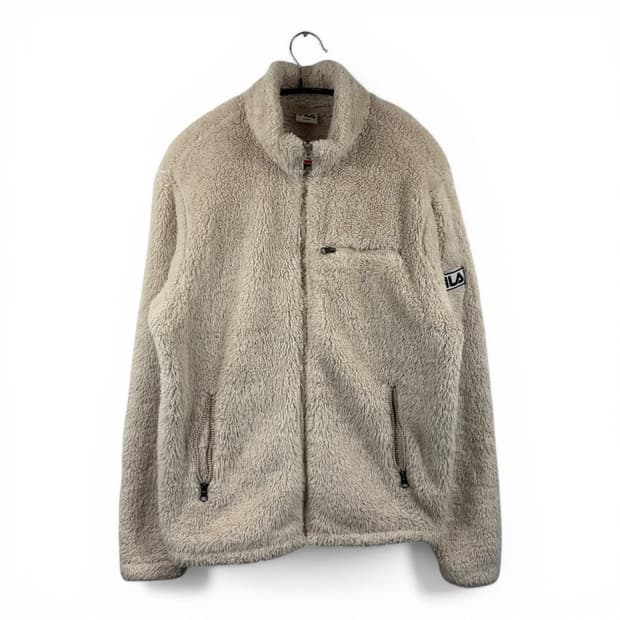 (M) 휠라 양털 플리스 자켓 베이지