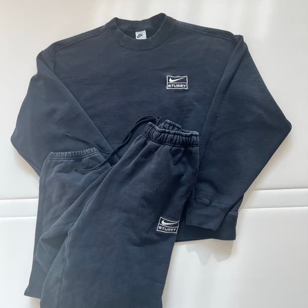나이키 x 스투시 나투시 스웻 셋업 블랙 M