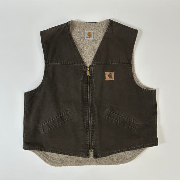 칼하트 플리스 라이너 캔버스 베스트 L